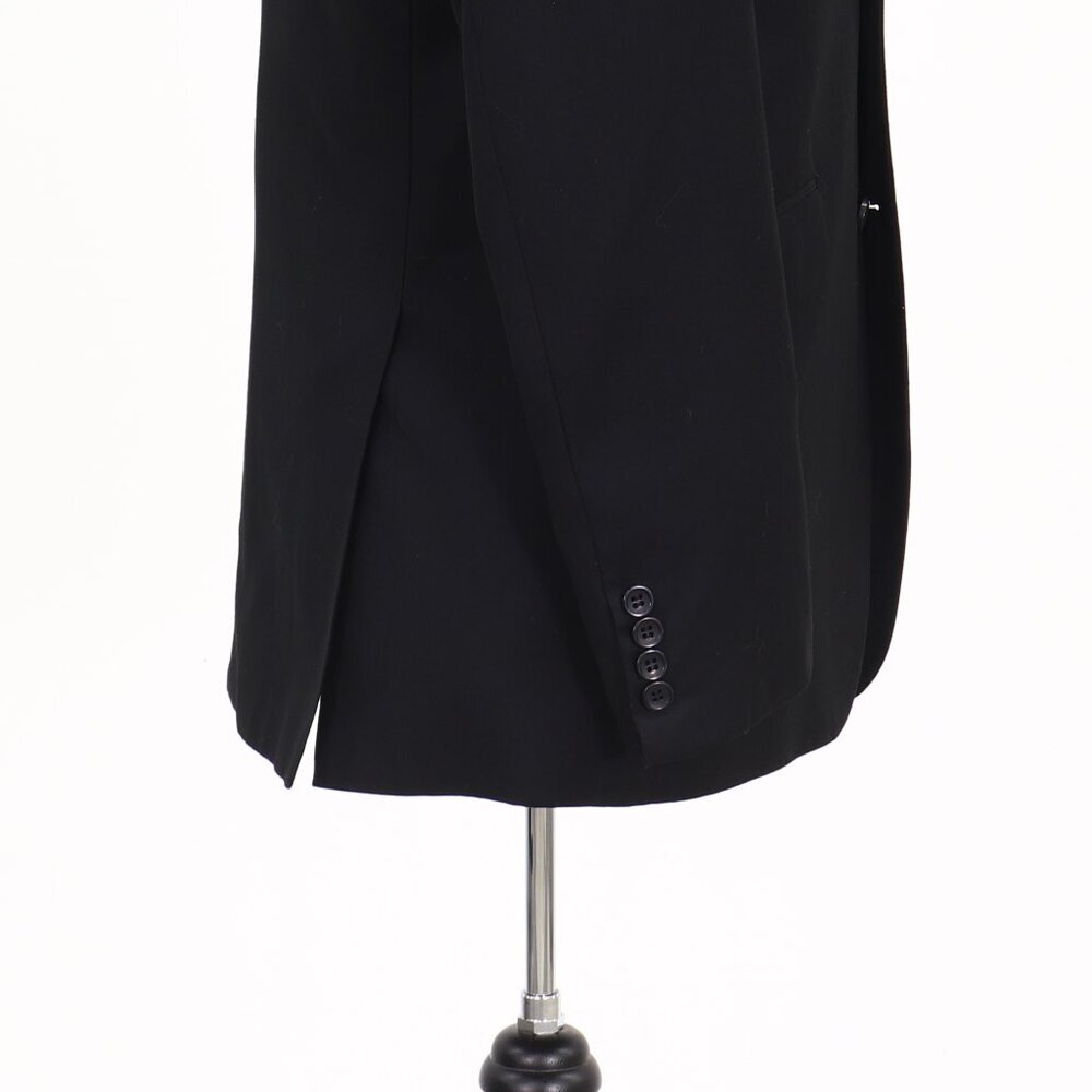 Verno Fashion 40R Black Solid 2-Button Sport Coat Blazer Jacket G156 - Picture 8 of 11